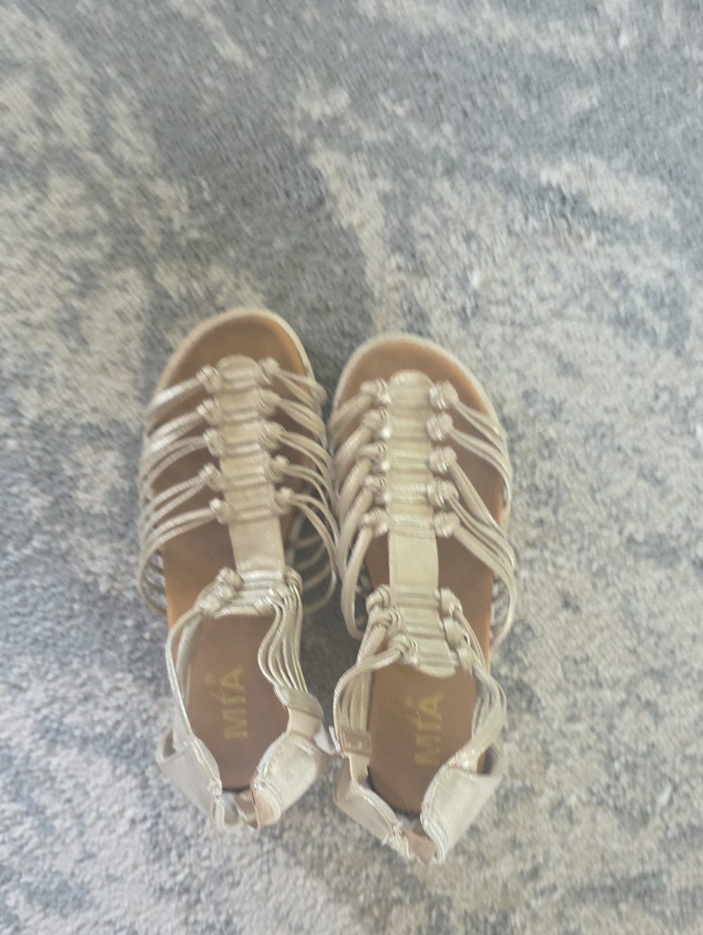 MIA Girls Metallic Gold Strappy Gladiator Sandals